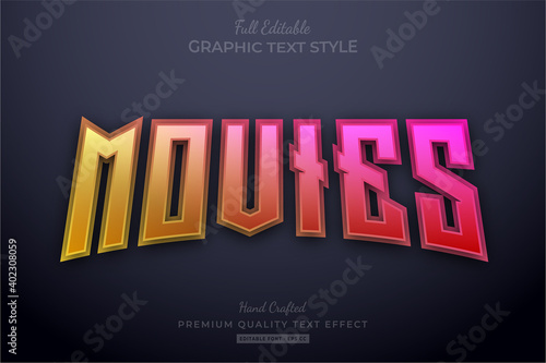 Movies Gradient Editable Text Effect Font Style