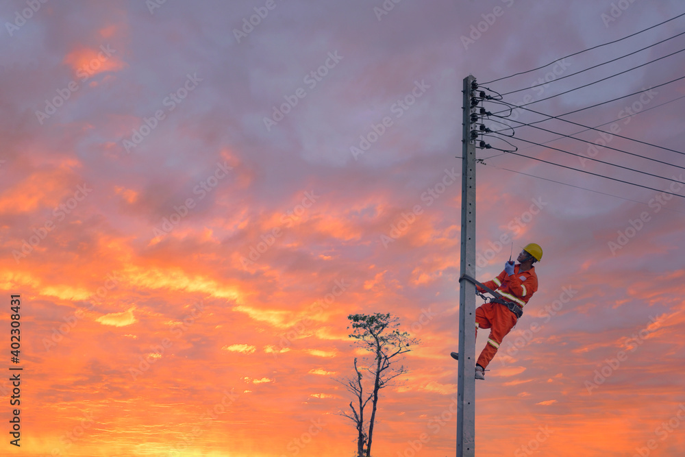 Installation of switching and connecting overhead electrical lines on a