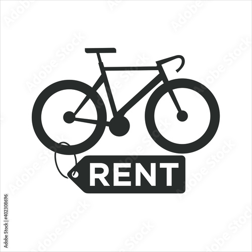 bike rent icon, bike rent sign, bike rent symbol. vector art.