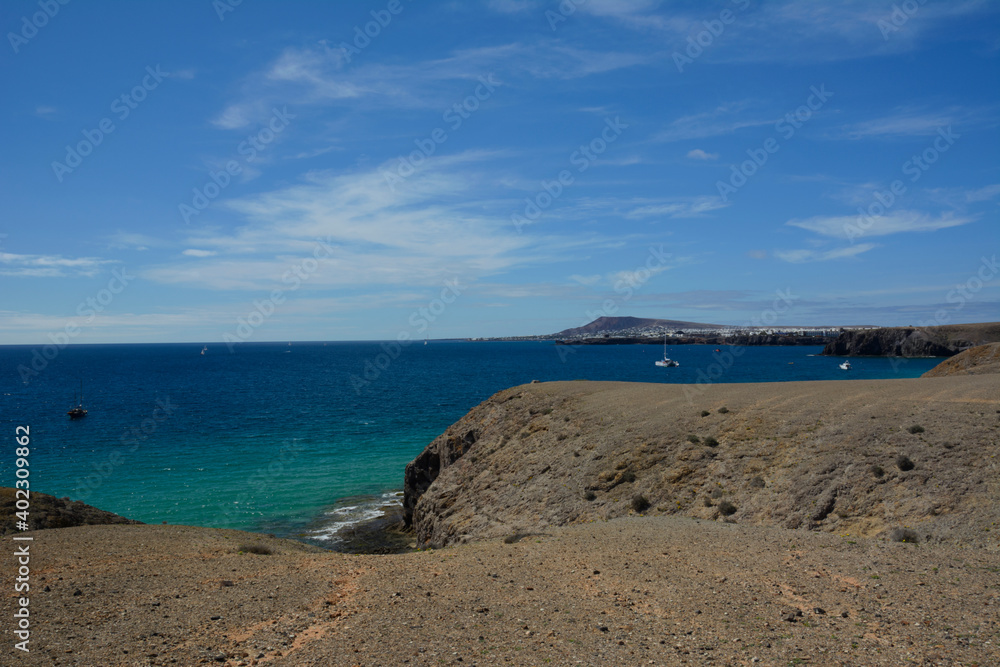 view of Playa Blanca on Lanzarote Island (Canary Islands)