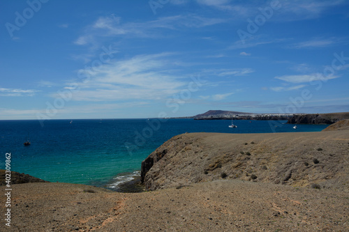 view of Playa Blanca on Lanzarote Island (Canary Islands)