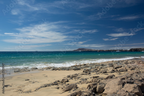 Playa del Pozo in Playa Blanca, Papagayo Beach (Lanzarote, Canary Islands)