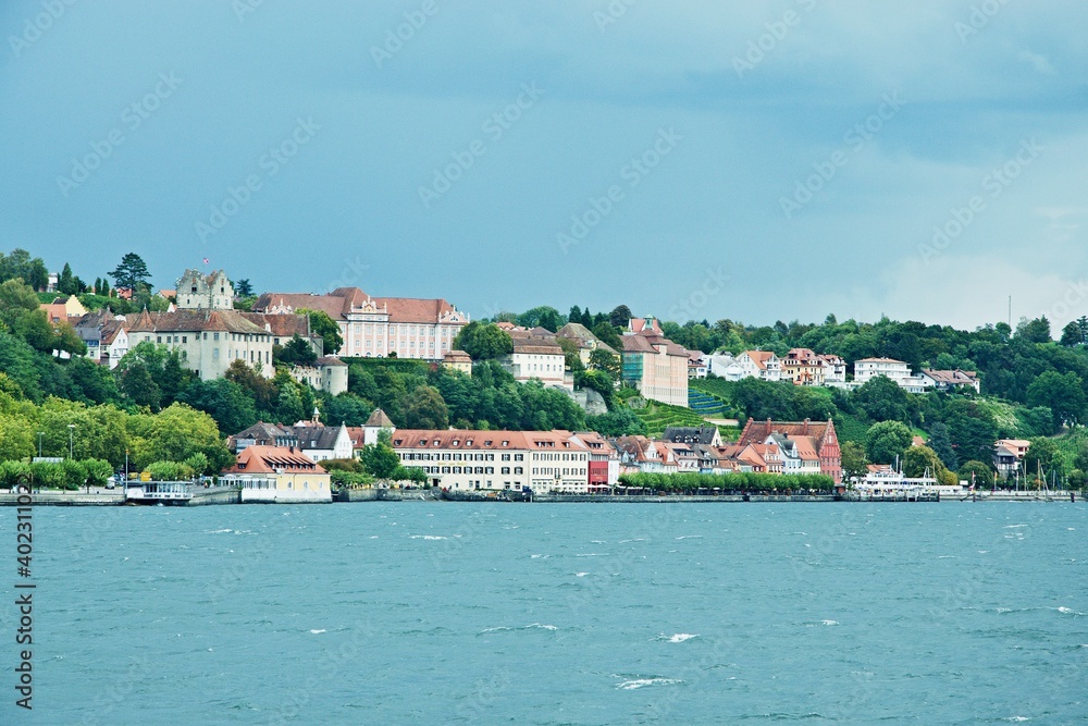 Germany-view on the castle and town Meersburg from ferry