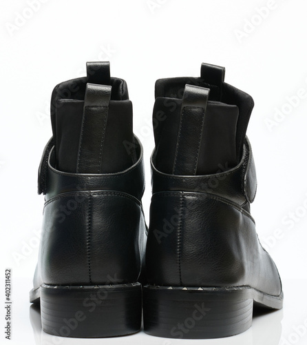 Black elegant leather shoes