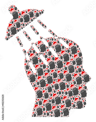 Vector brainwashing fractal is done of randomized fractal brainwashing pictograms. Fractal composition of brainwashing.