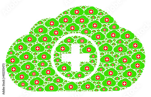 Konstfotografi Vector medical cloud fractal is formed from repeating fractal medical cloud parts
