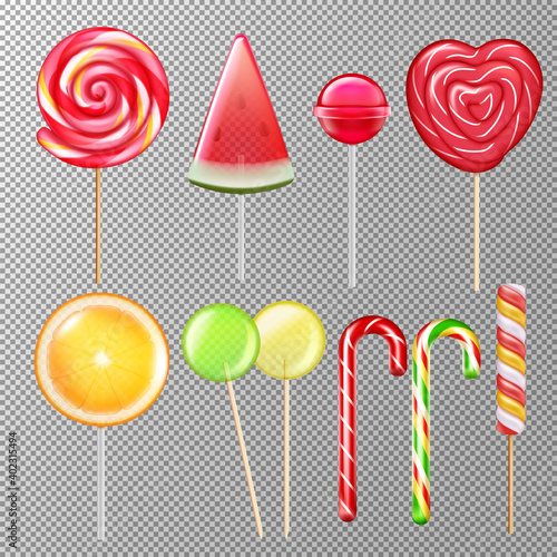 Candies Lollypops Realistic Transparent