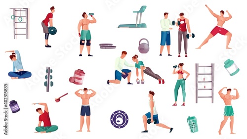 Bodybuilding Icons Set