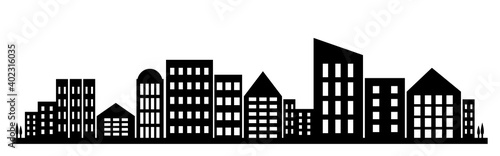 Fictive city silhouette. Vector illustration.