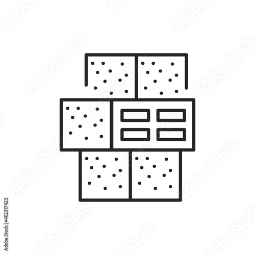 Foamed gypsum color line icon. Pictogram for web page, mobile app, promo.