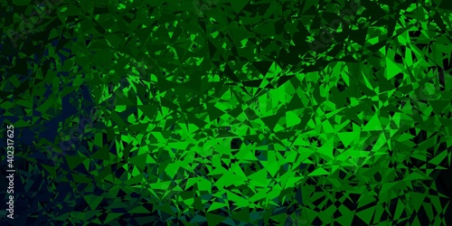 Dark green vector pattern with polygonal shapes.
