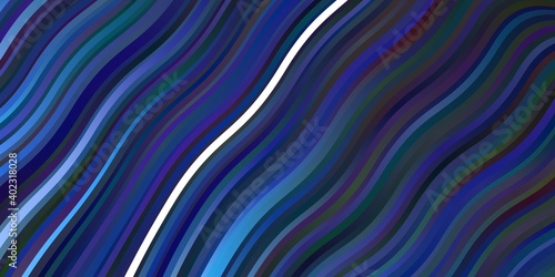 Dark BLUE vector background with bent lines.