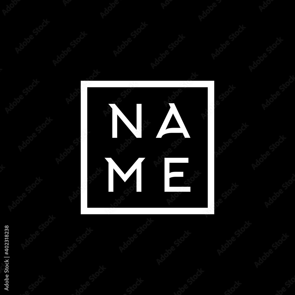 Square design with Name inside Square design with Name inside