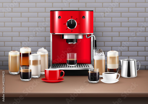 Coffee Drinks Realistic Background