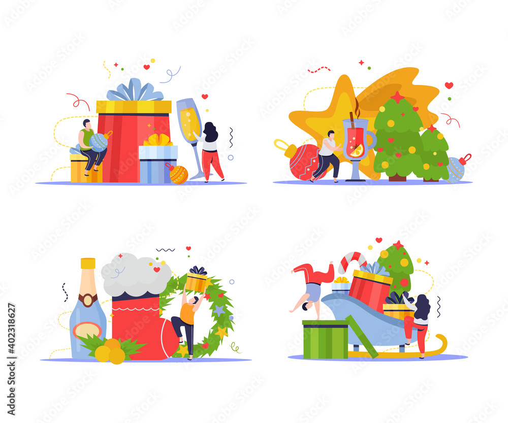 Fototapeta premium Christmas New Year Compositions