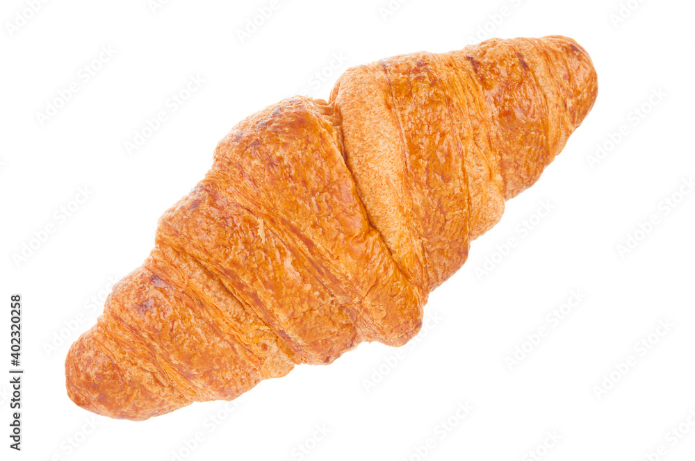 Fresh croissant close up isolated on white background Fresh croissant close up isolated on white background