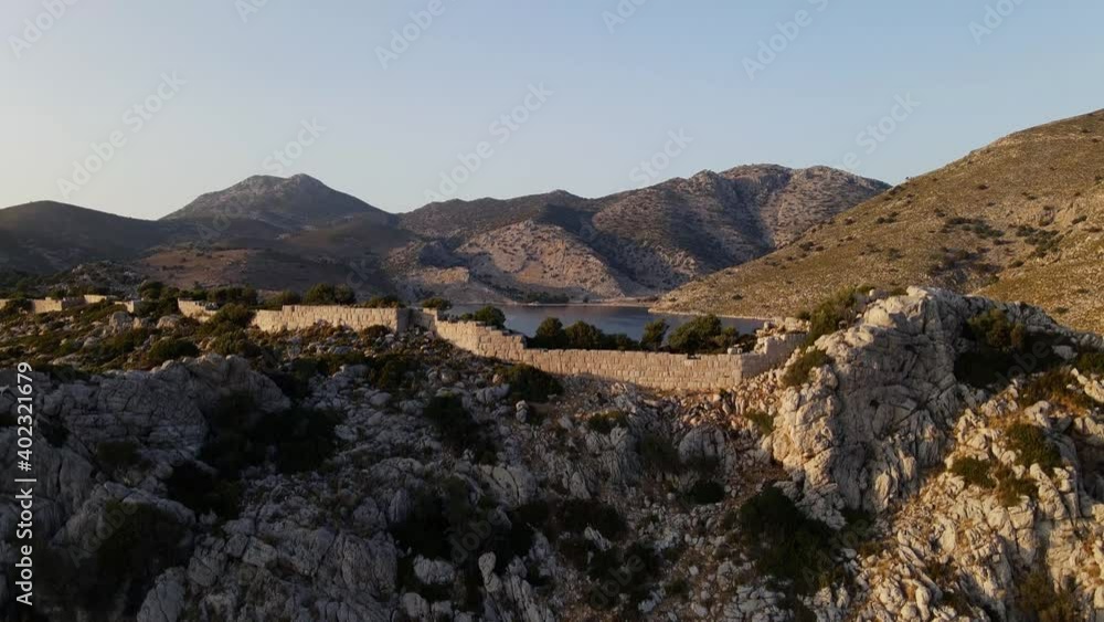 Fly Around Defence Wall Of Ancient Fortress 4K Video Fly Around Defence Wall Of Ancient Fortress 4K Video