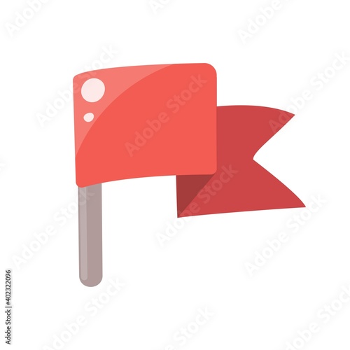Red flag isolated on white background. Vector illustration.