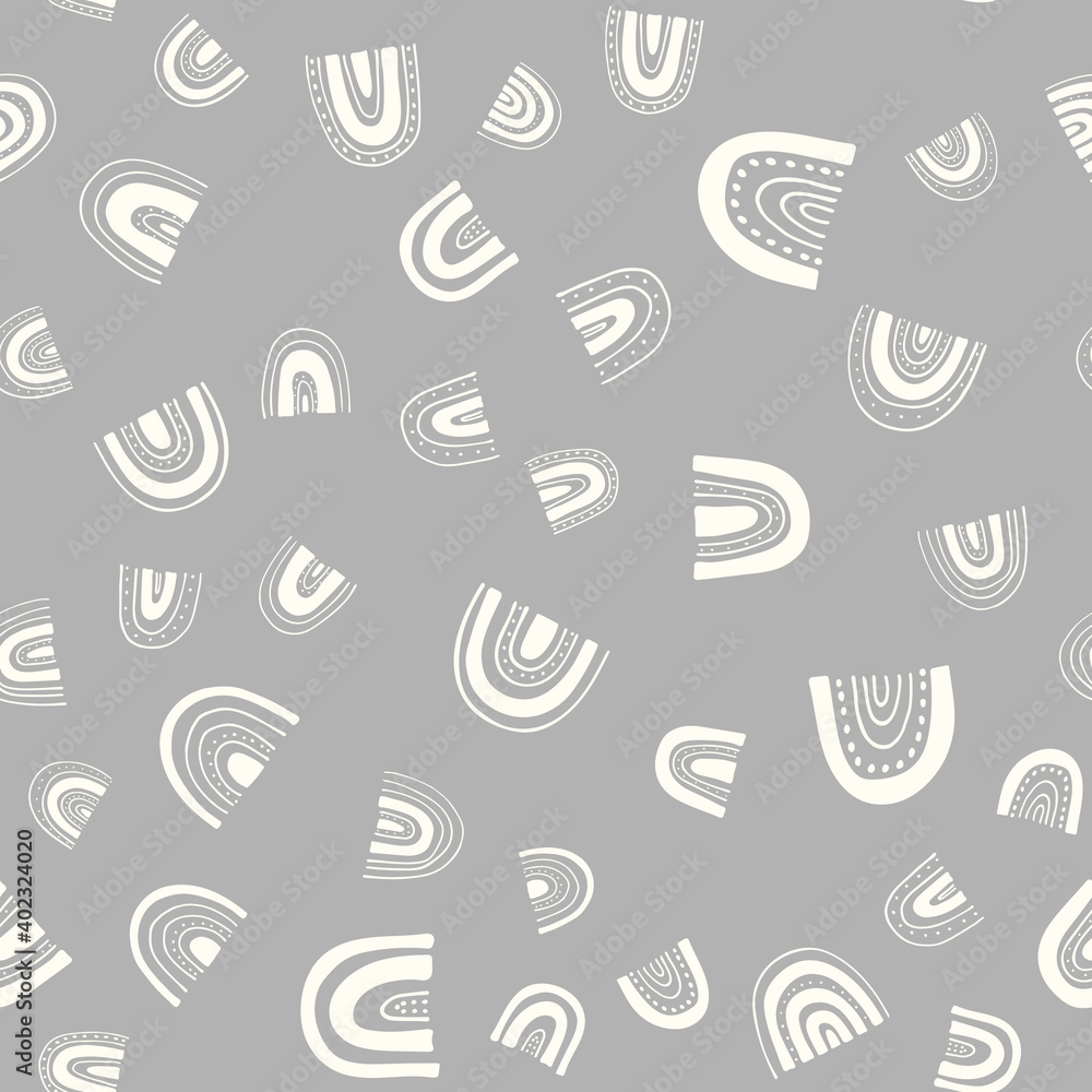 Seamless rainbow vector pattern, colourful doodle rainbows Seamless rainbow vector pattern, colourful doodle rainbows