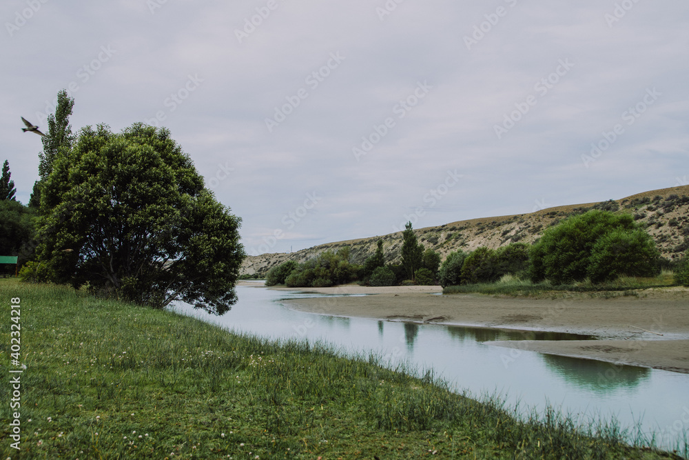 landscape with river and trees landscape with river and trees