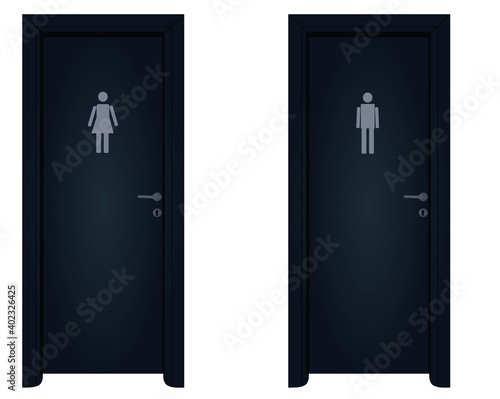 Male and female toilette door. vector