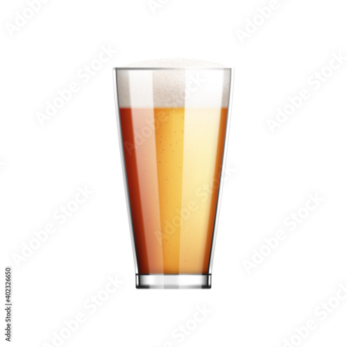 Beer Glass Realistic Composition