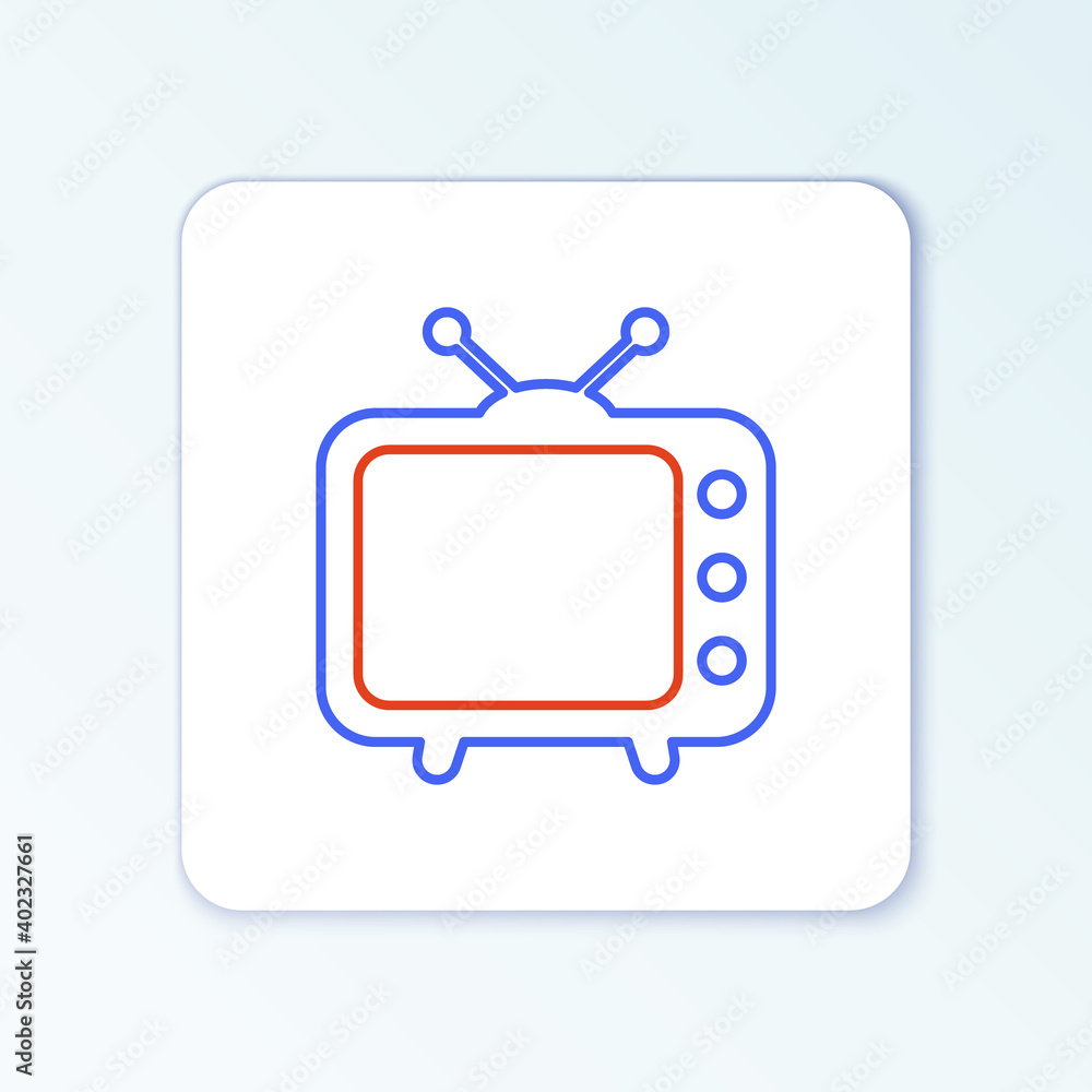 Line Tv icon isolated on white background. Television sign. Colorful outline concept. Vector. Line Tv icon isolated on white background. Television sign. Colorful outline concept. Vector.