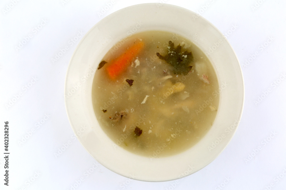 hot vegetables carrot and chicken soup as starter hot vegetables carrot and chicken soup as starter