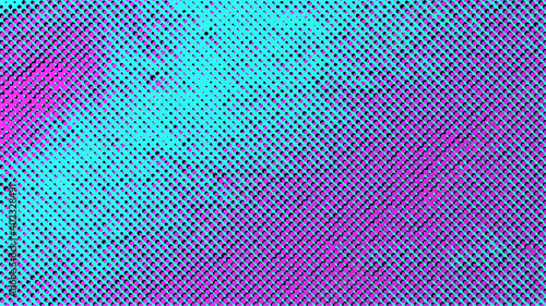 Halftone pattern. Abstract dot background. Grunge vector overlay. Pink and blue color
