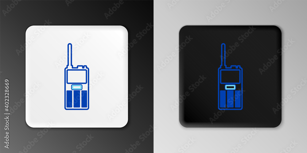Line Walkie talkie icon isolated on grey background. Portable radio transmitter icon. Radio transceiver sign. Colorful outline concept. Vector. Line Walkie talkie icon isolated on grey background. Portable radio transmitter icon. Radio transceiver sign. Colorful outline concept. Vector.