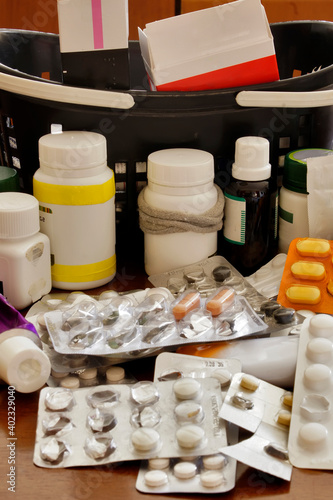 Medicine box. Over-the-counter medicine, prescription only medicine and controlled substance.   