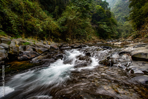 The scenery of mountain streams and streams in Longsheng, Guilin, Guangxi