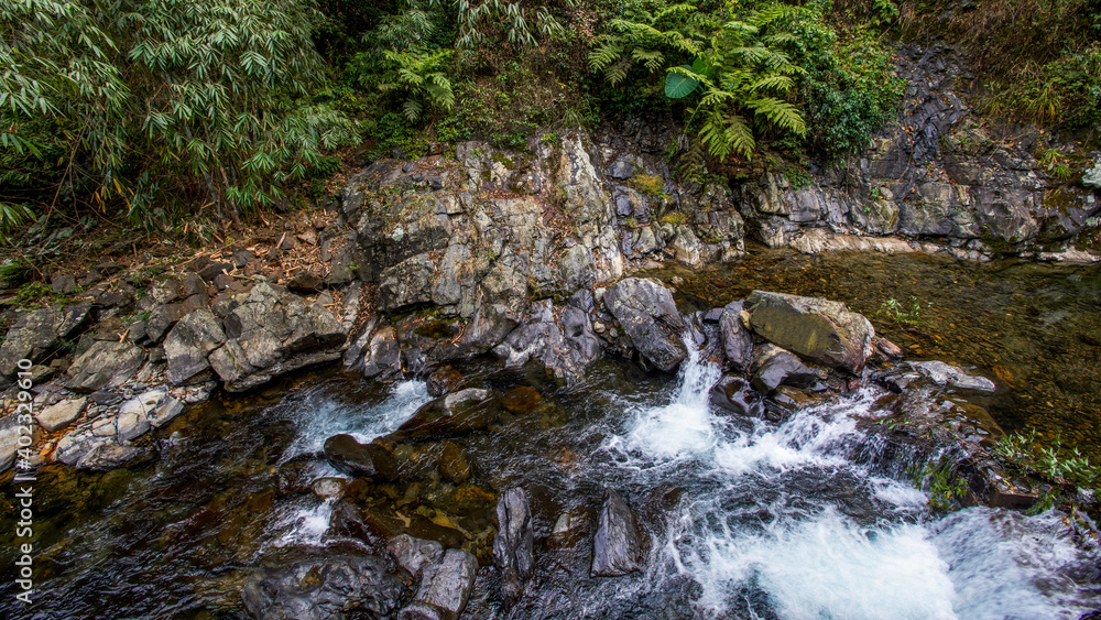 The scenery of mountain streams and streams in Longsheng, Guilin, Guangxi The scenery of mountain streams and streams in Longsheng, Guilin, Guangxi