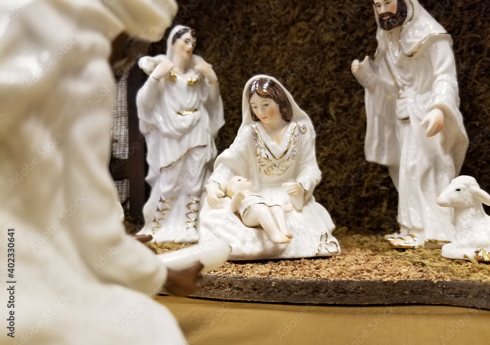 Mary, Joseph and Jesus in porcelin
