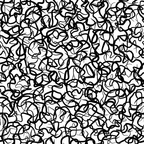 Abstract seamless pattern background of handmade curved lines for fabric design