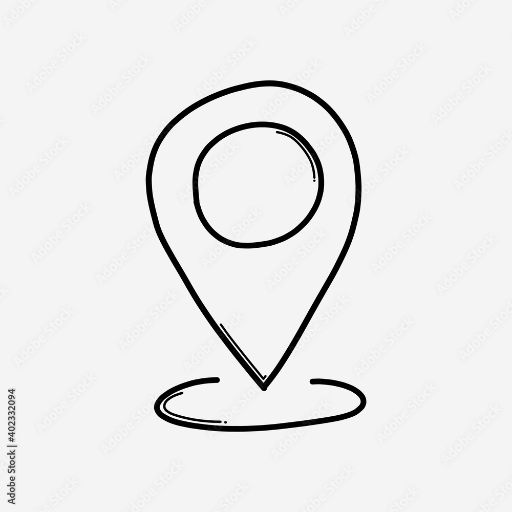Location doodle vector icon. Drawing sketch illustration hand drawn line eps10 Location doodle vector icon. Drawing sketch illustration hand drawn line eps10