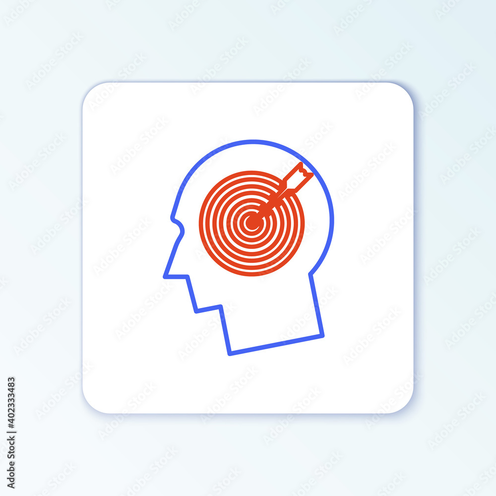 Line Head hunting concept icon isolated on white background. Business target or Employment sign. Human resource and recruitment for business. Colorful outline concept. Vector. Line Head hunting concept icon isolated on white background. Business target or Employment sign. Human resource and recruitment for business. Colorful outline concept. Vector.