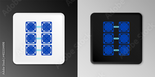 Line Mining farm icon isolated on grey background. Cryptocurrency mining, blockchain technology, bitcoin, digital money market, cryptocoin wallet. Colorful outline concept. Vector.
