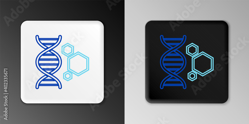 Line Genetic engineering icon isolated on grey background. DNA analysis, genetics testing, cloning, paternity testing. Colorful outline concept. Vector.