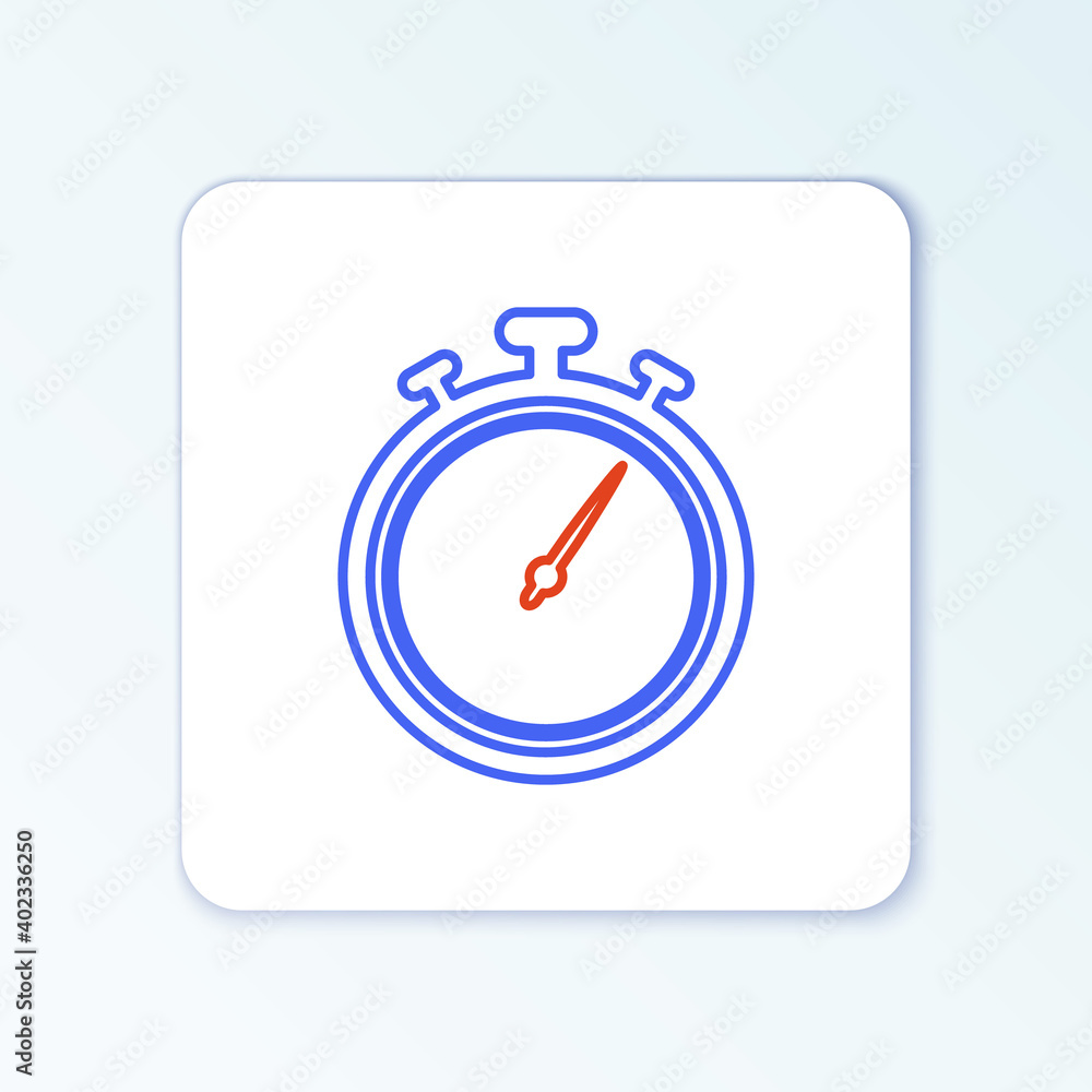 Line Stopwatch icon isolated on white background. Time timer sign. Chronometer sign. Colorful outline concept. Vector. Line Stopwatch icon isolated on white background. Time timer sign. Chronometer sign. Colorful outline concept. Vector.