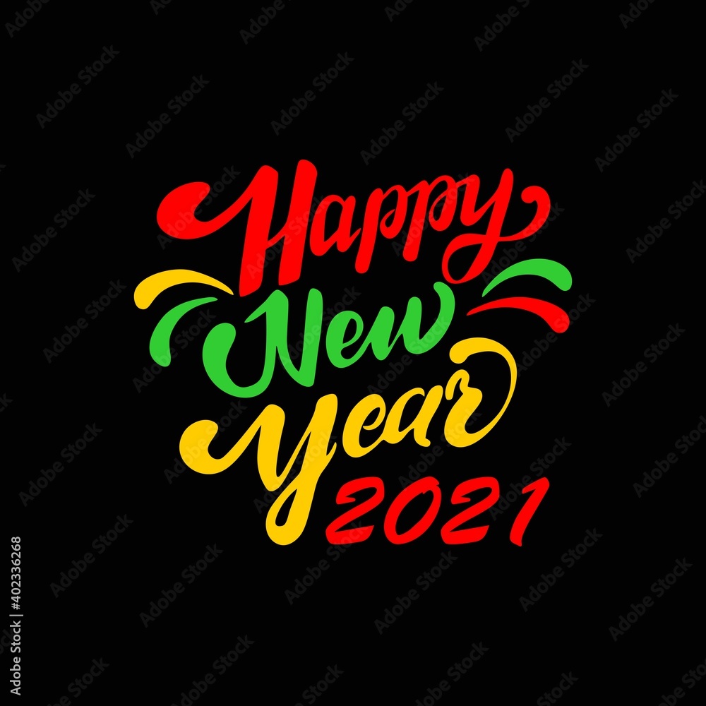 happy new year 2021 vector template. Design for banner, greeting cards or print.	