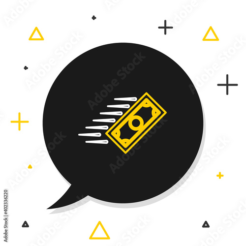 Line Fast payments icon isolated on white background. Fast money transfer payment. Financial services, fast loan, time is money, cash back concept. Colorful outline concept. Vector.