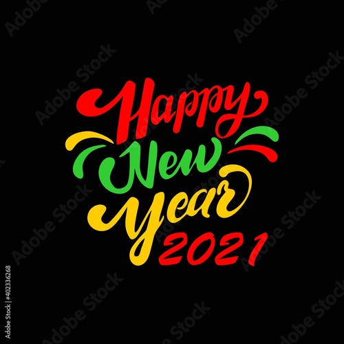 happy new year 2021 vector template. Design for banner  greeting cards or print. 