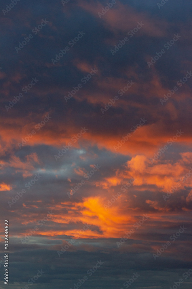 colorful cloudy evening sky