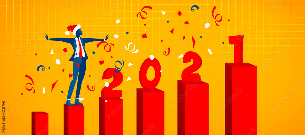 New 2021 growth and development prospects. 3D illustration New 2021 growth and development prospects. 3D illustration