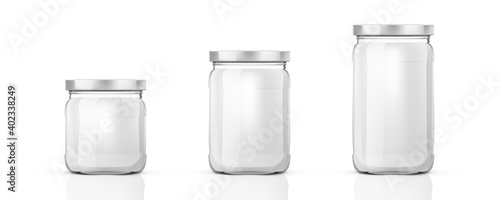 Glass Jar Of Milk Cream Isolated On White
