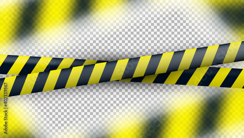 Many Blank Black And Yellow Caution Tape