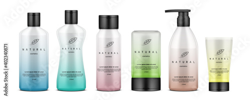Cosmetic Bottles And Tubes With Gradient Design