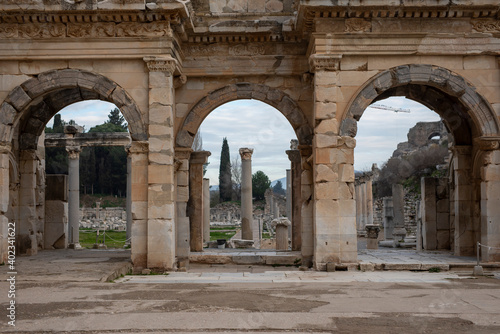 Ancient ruins in Ephesus Turkey