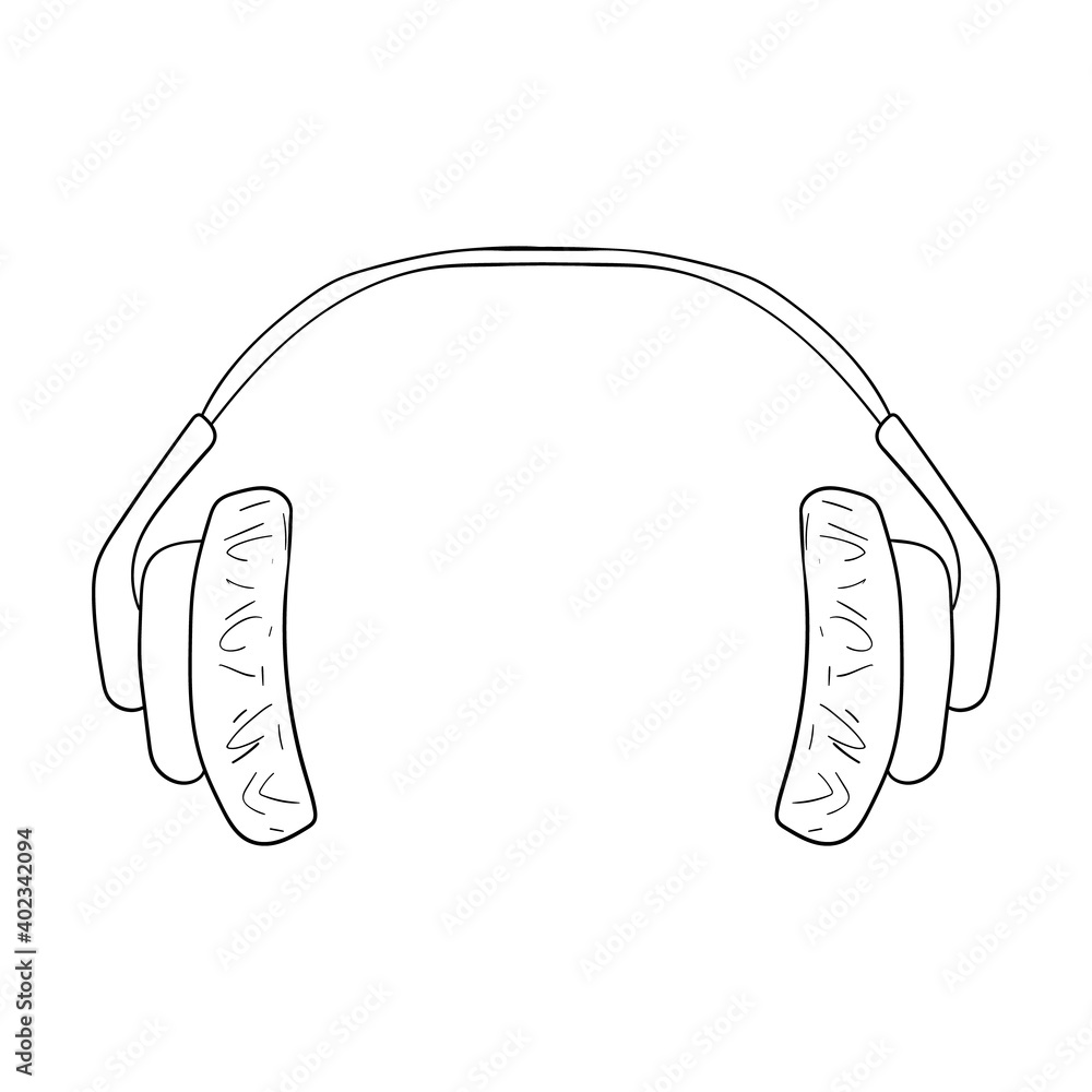 Headphones. Vector cartoon illustration. Isolated object on a white background. Headphones. Vector cartoon illustration. Isolated object on a white background.